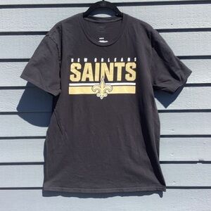 NFL Fanatics New Orleans Saints Black T-Shirt W/ Team Spirit on Front & Back Med